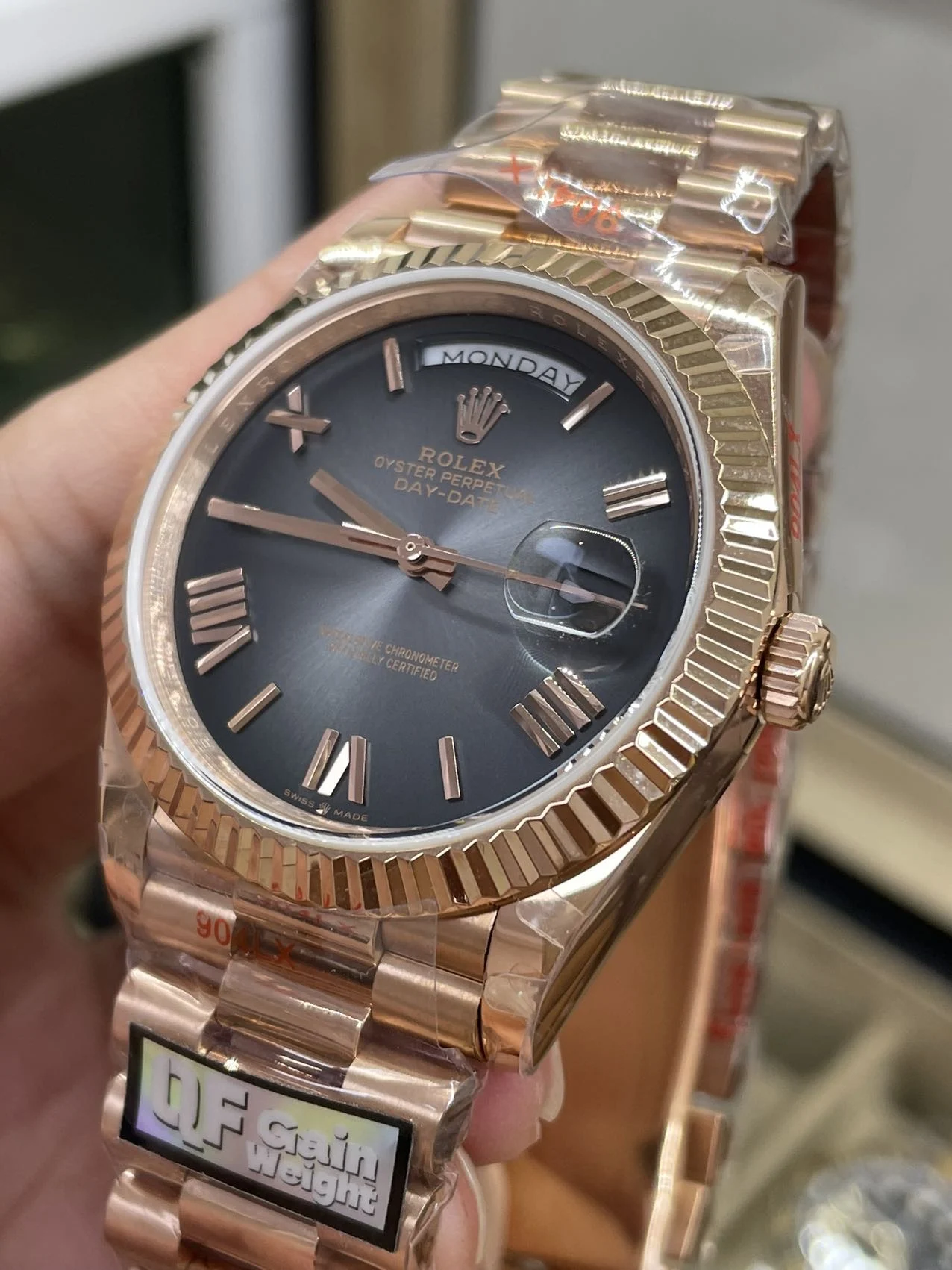 The 2024 new DD40mm watch features a beautiful rose gold gradient — photographed off the sweep