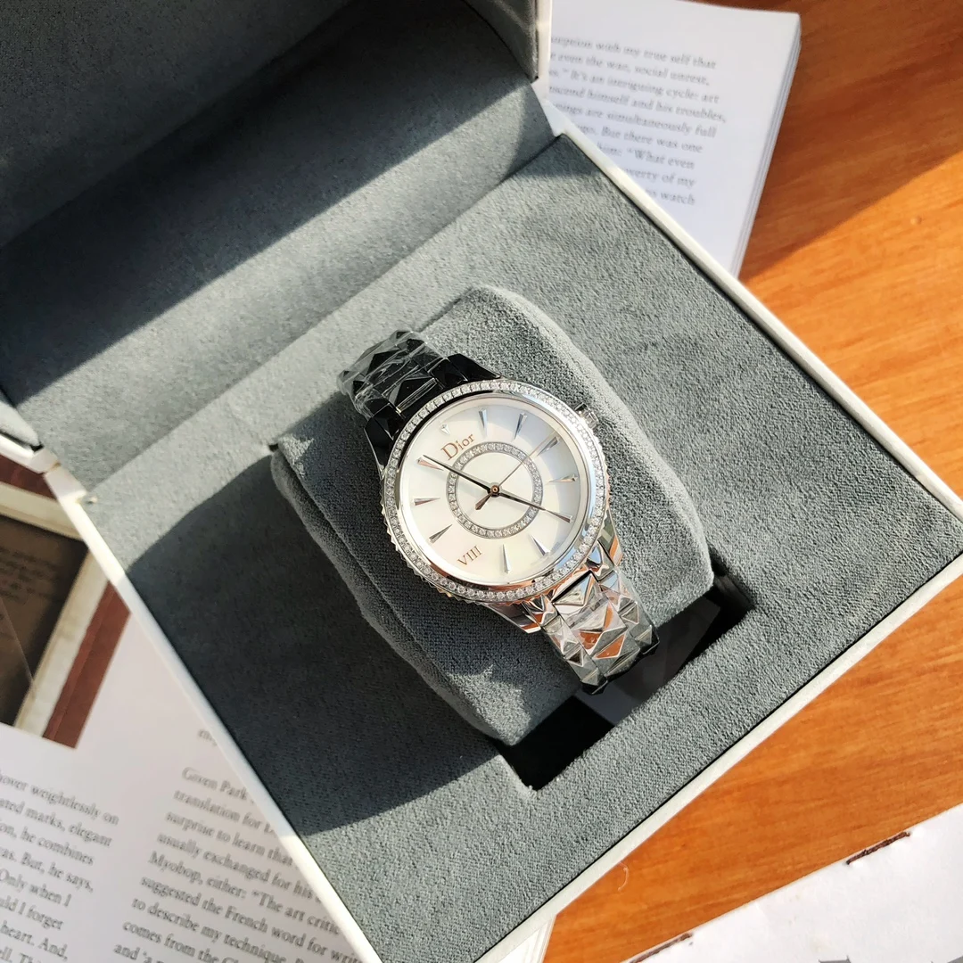 The Dior VIII collection watch, designed with a jewelry concept — photographed off the sweep
