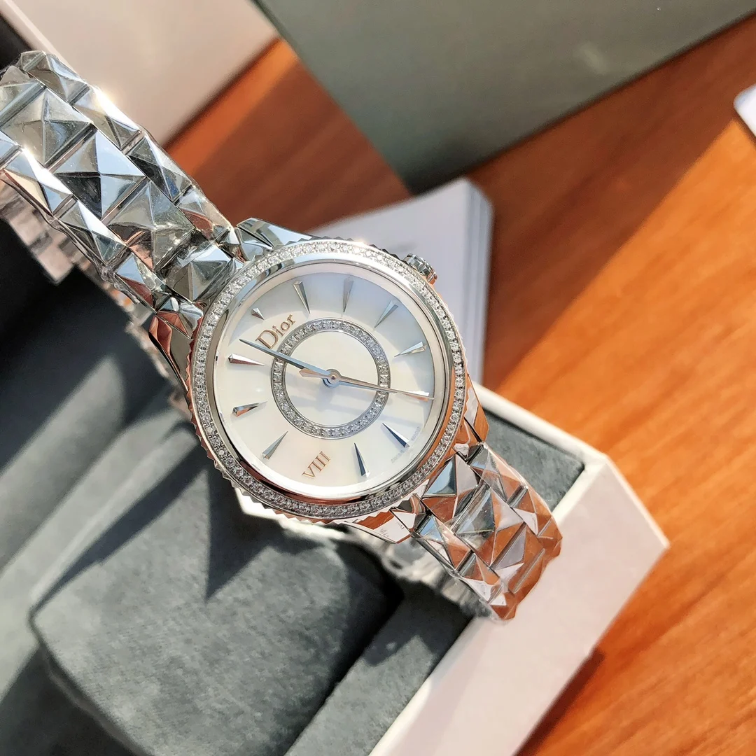 The Dior VIII collection watch, designed with a jewelry concept — photographed off the sweep
