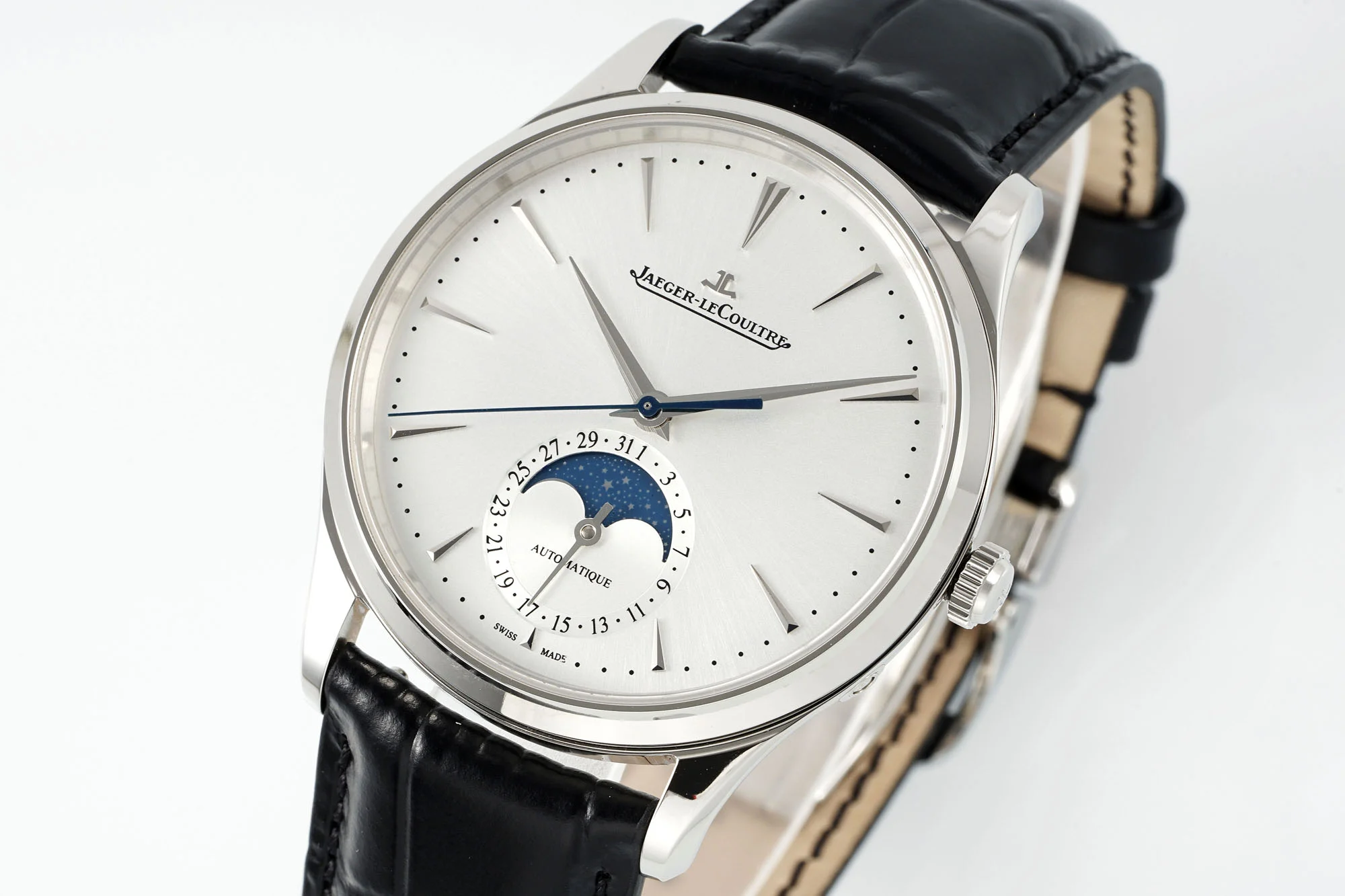 The new aps Moon Phase Master uses the Integrated Movement Cal — photographed off the sweep