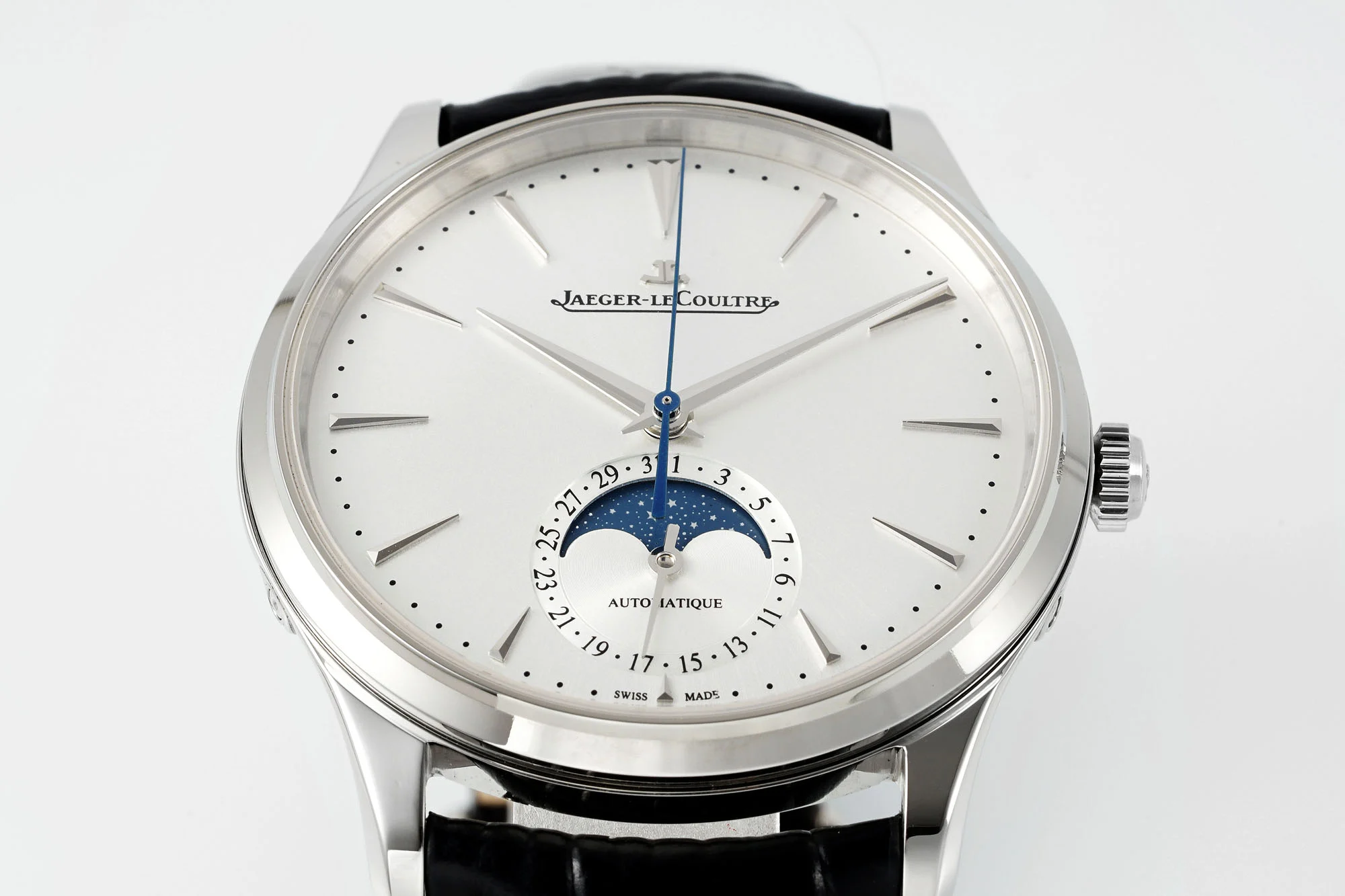 The new aps Moon Phase Master uses the Integrated Movement Cal — photographed off the sweep