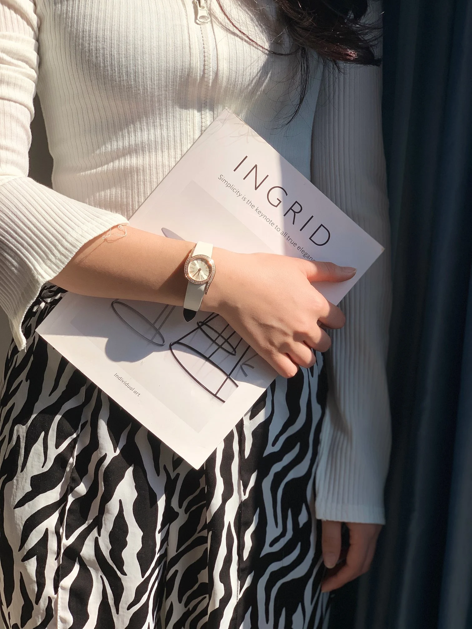 The strap is made of imported silk material, making it more — photographed off the sweep