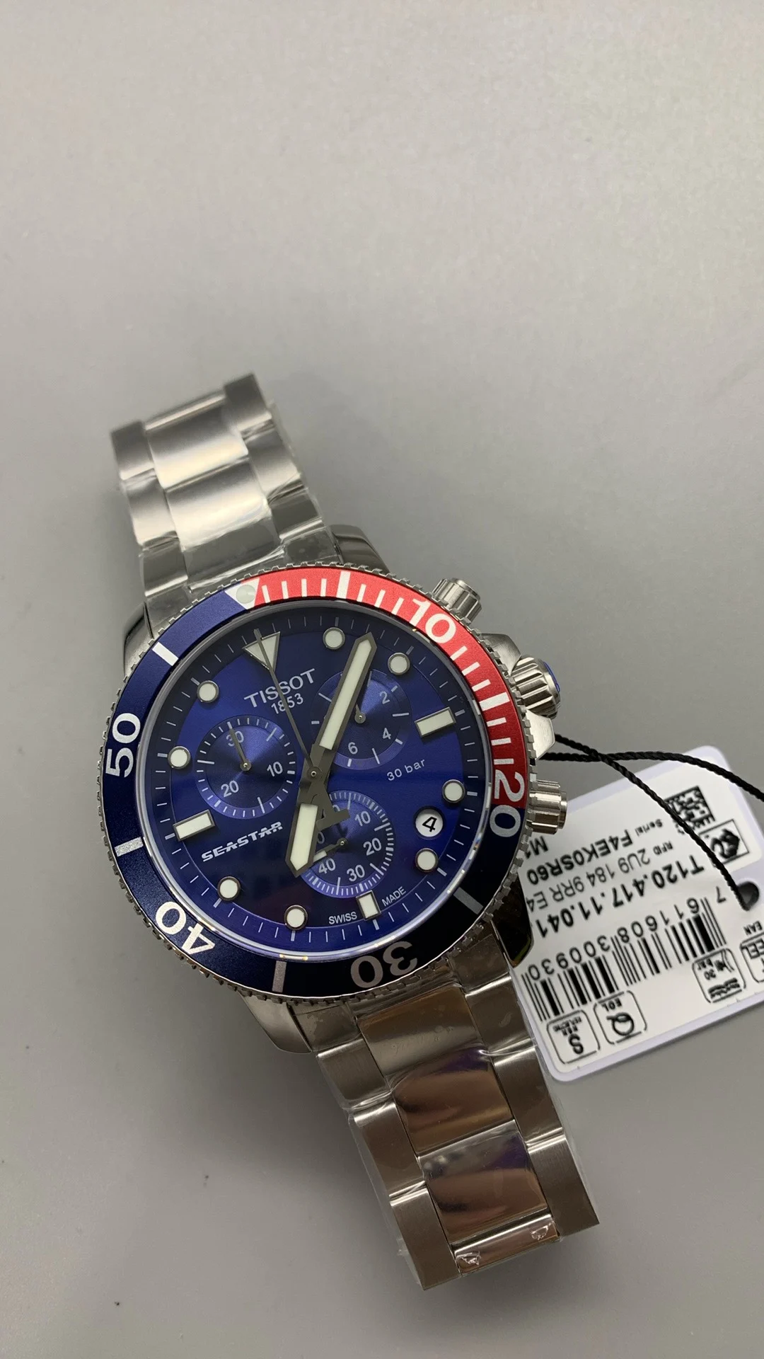 Tissot Blue Dial — photographed off the sweep