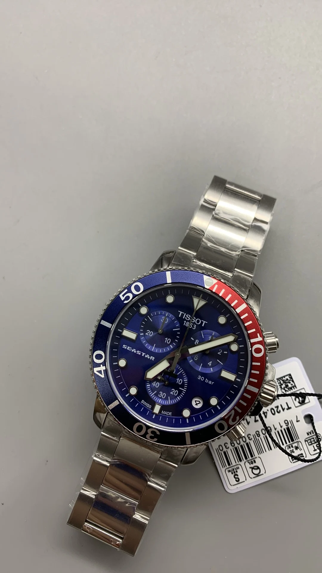 Tissot Blue Dial — photographed off the sweep