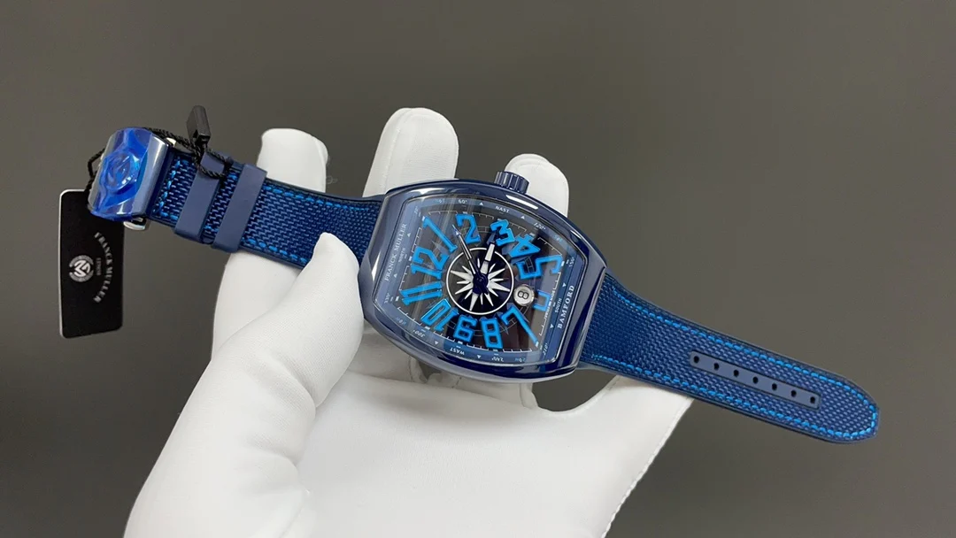 Today's recommendation: FM Popeye Blue Ceramic 44mm 9015 Movement — photographed off the sweep