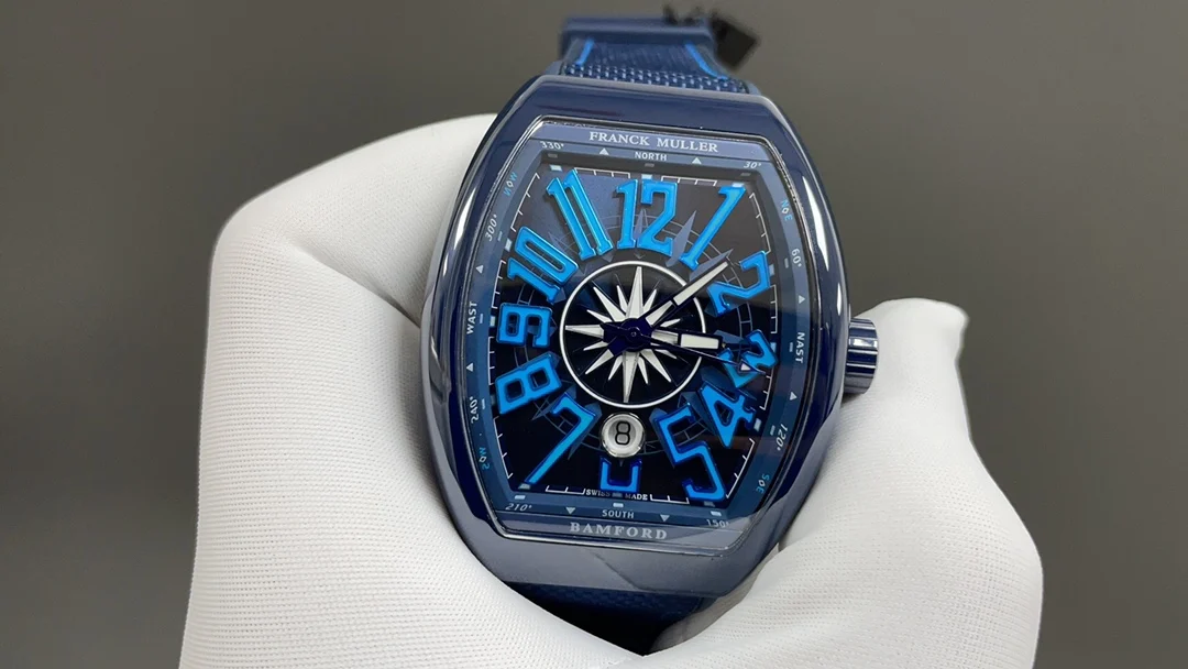 Today's recommendation: FM Popeye Blue Ceramic 44mm 9015 Movement — photographed off the sweep