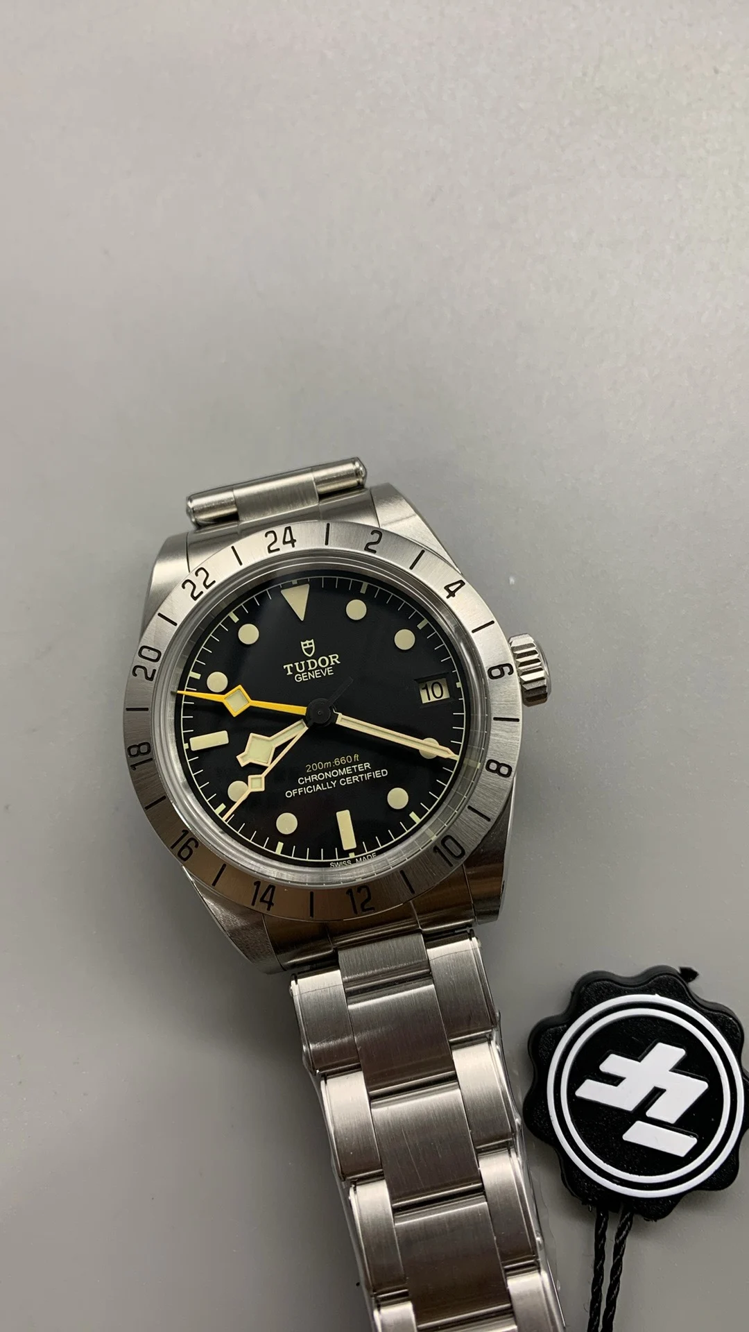 Tudor Black Bay Black Dial — photographed off the sweep