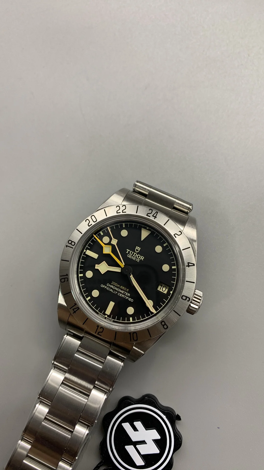 Tudor Black Bay Black Dial — photographed off the sweep