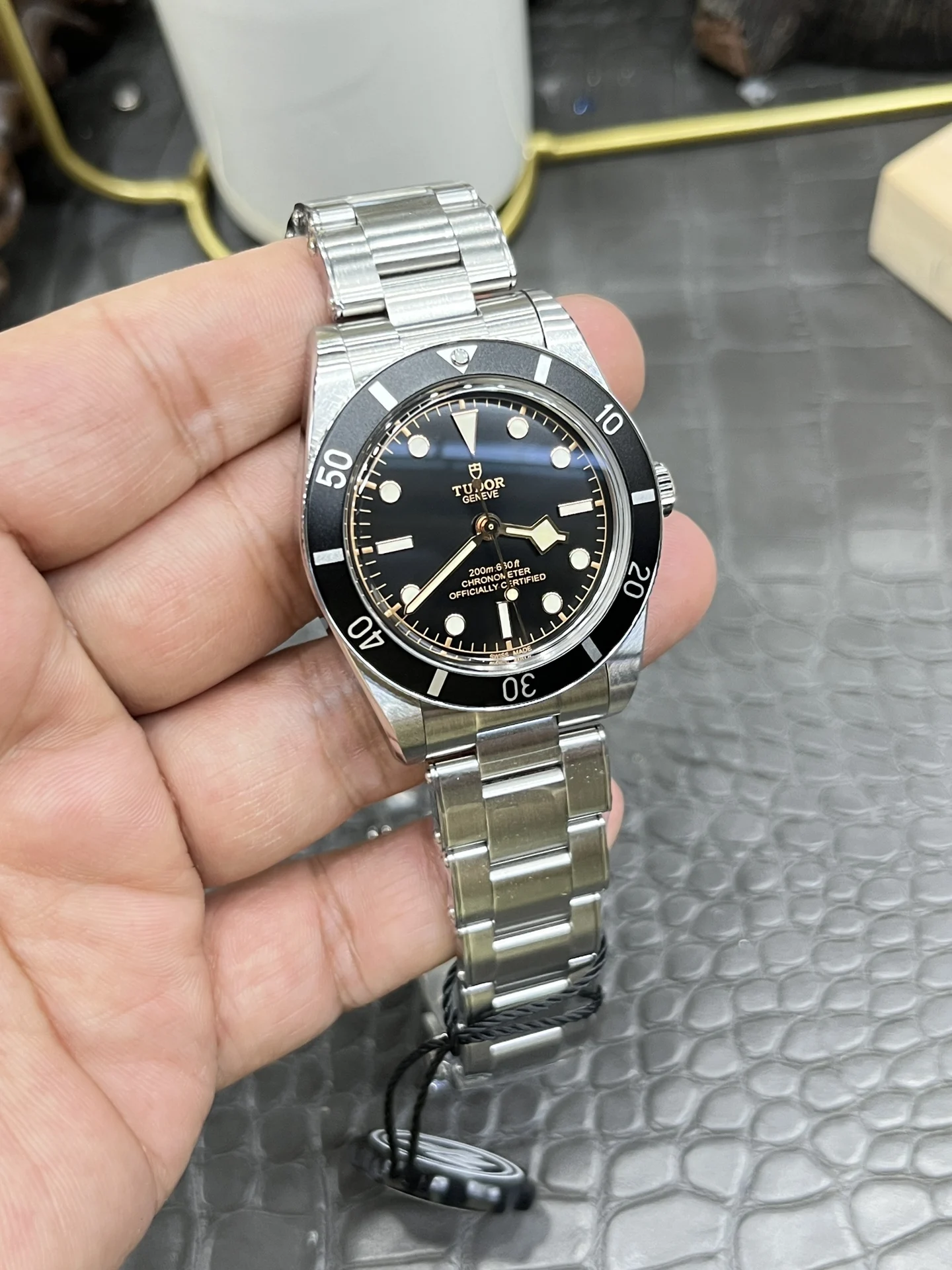 Tudor Black Bay Black Dial 37mm — photographed off the sweep