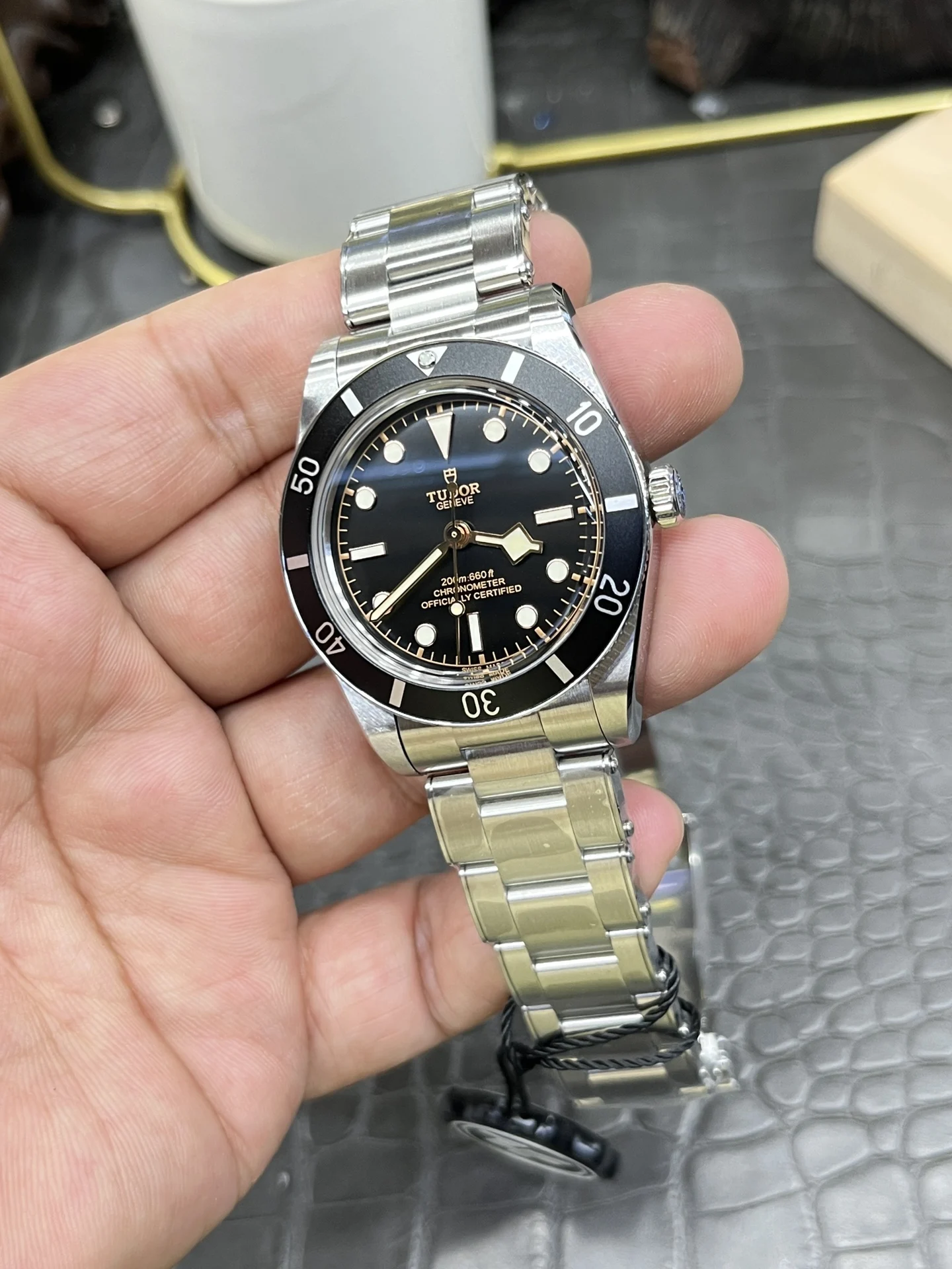Tudor Black Bay Black Dial 37mm — photographed off the sweep