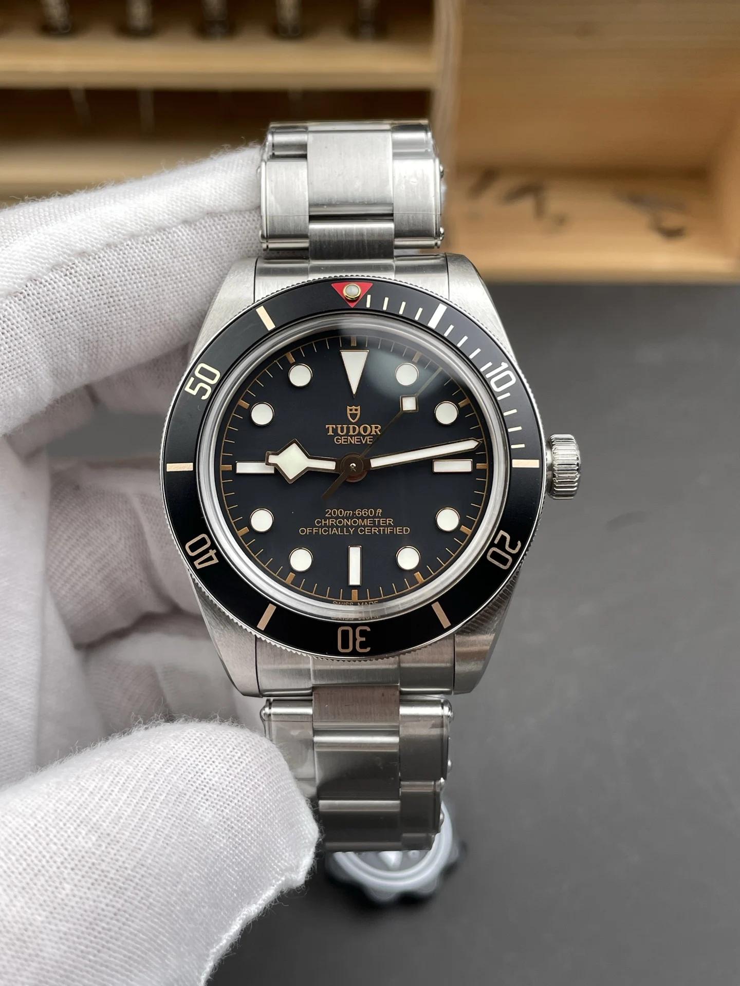 Tudor Black Bay Black Dial 39mm — photographed off the sweep