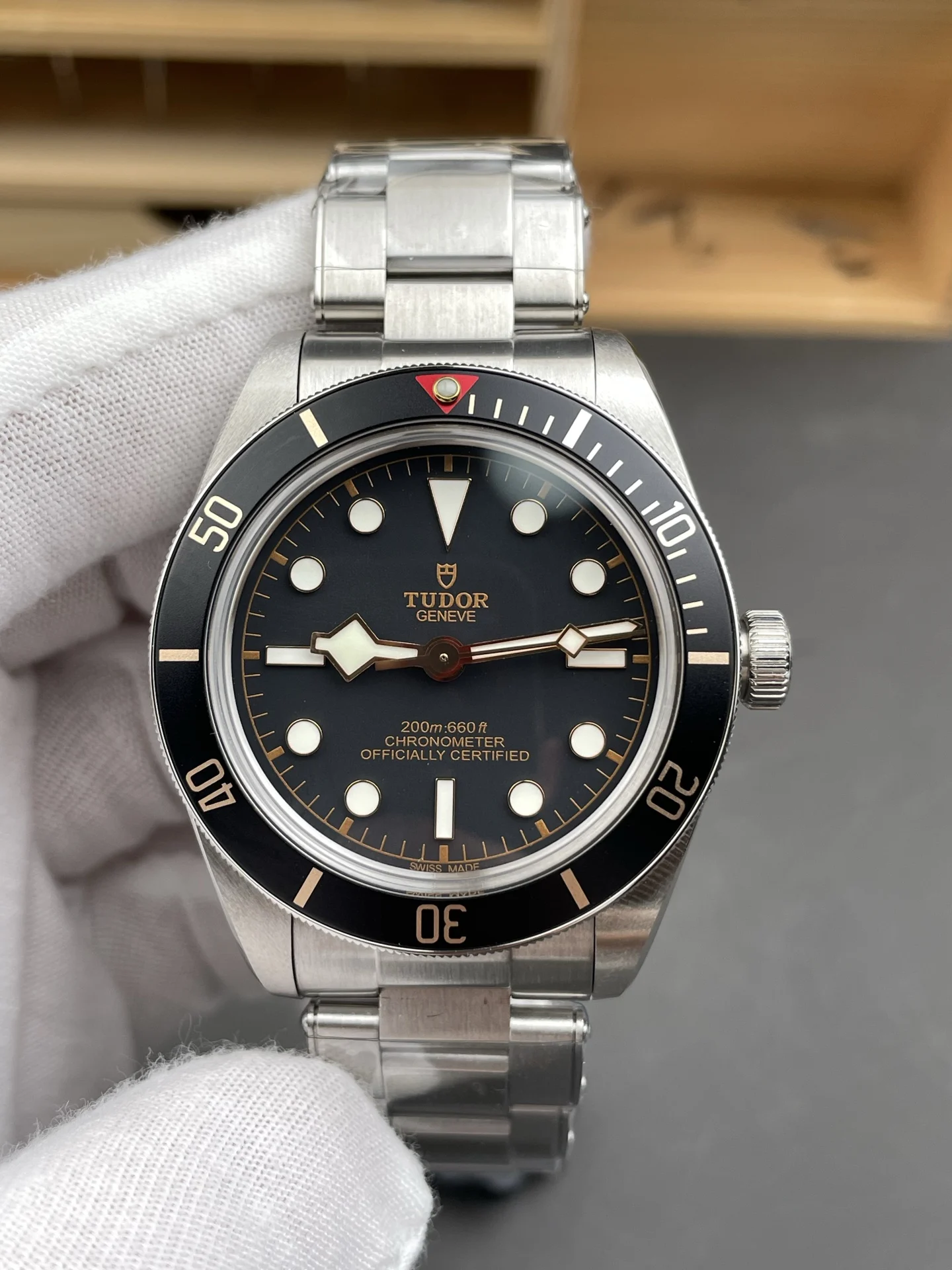 Tudor Black Bay Black Dial 39mm — photographed off the sweep
