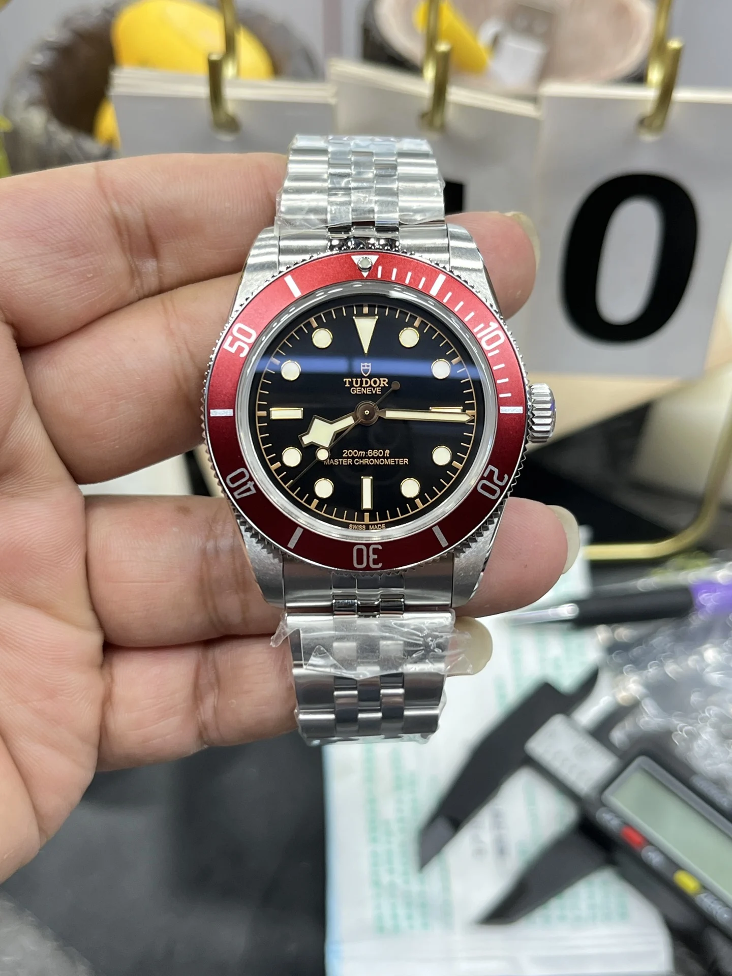 Tudor Black Bay Black Dial 41mm — photographed off the sweep