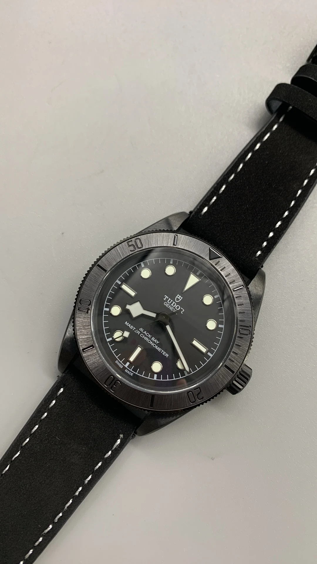 Tudor Black Bay Black Dial — photographed off the sweep