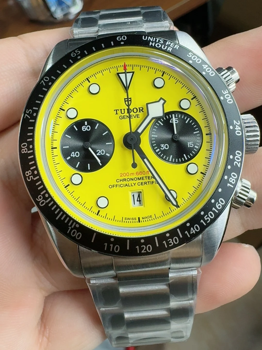 Tudor Black Bay Black Dial — photographed off the sweep