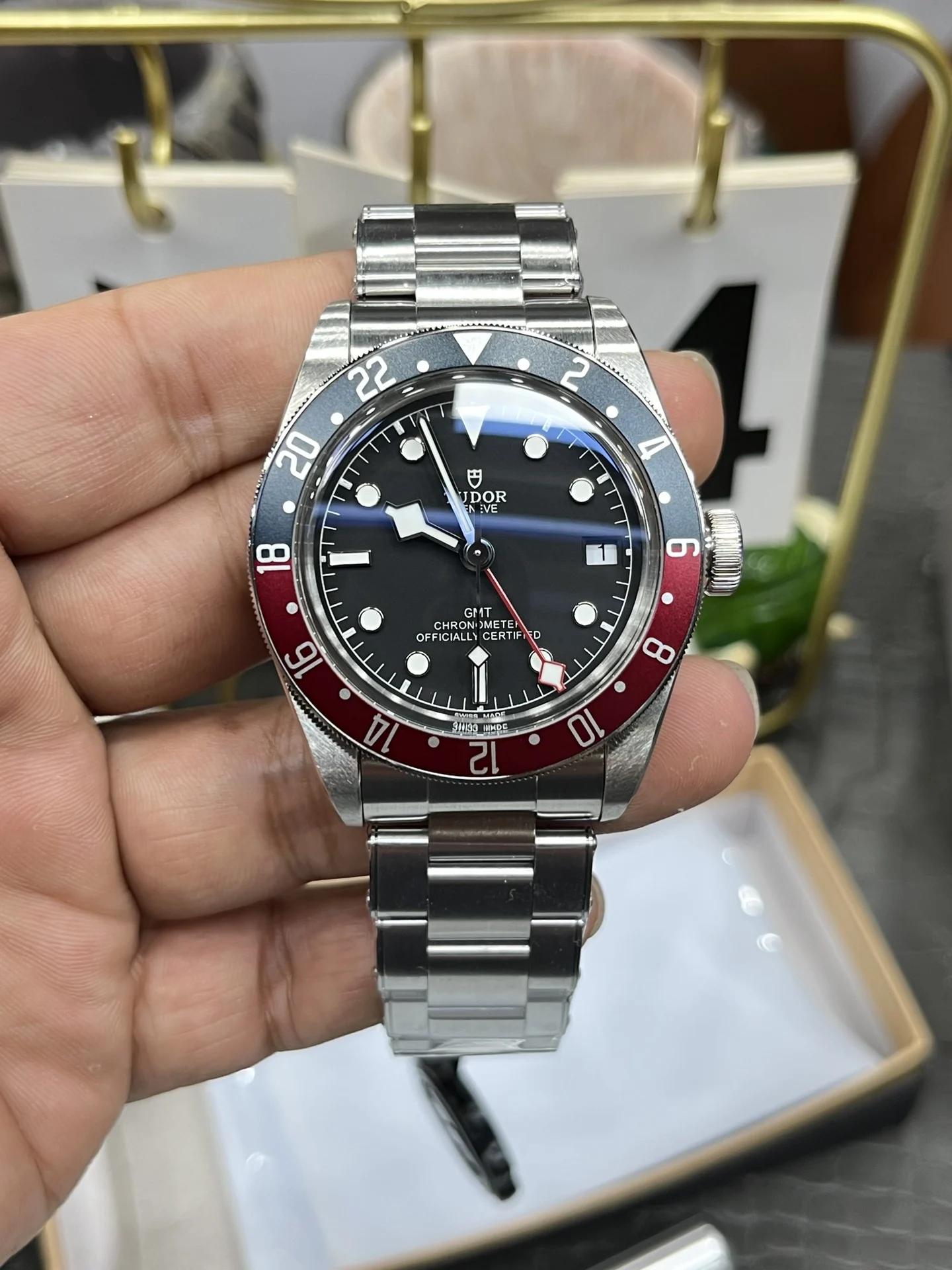 Tudor Black Bay Coke — photographed off the sweep