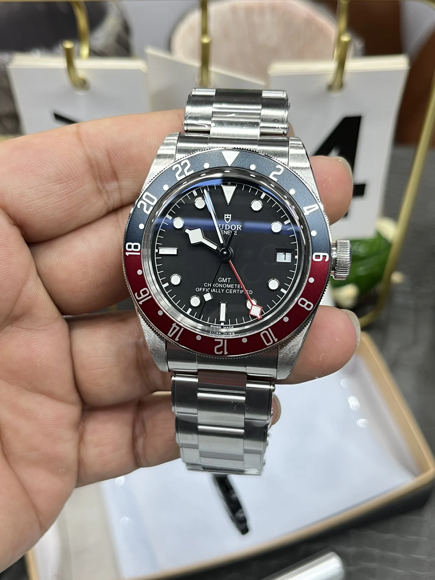Tudor Black Bay Coke — photographed off the sweep