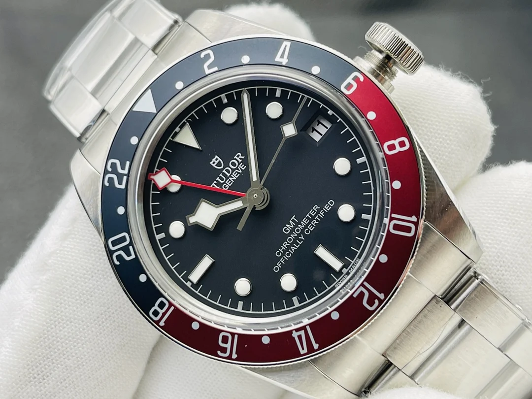Tudor Black Bay Pepsi — photographed off the sweep