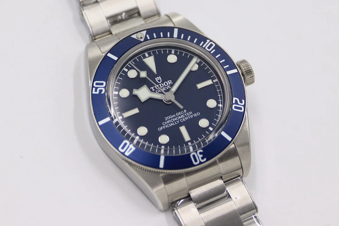Tudor Black Bay Steel Black Dial 79030N 39mm — photographed off the sweep