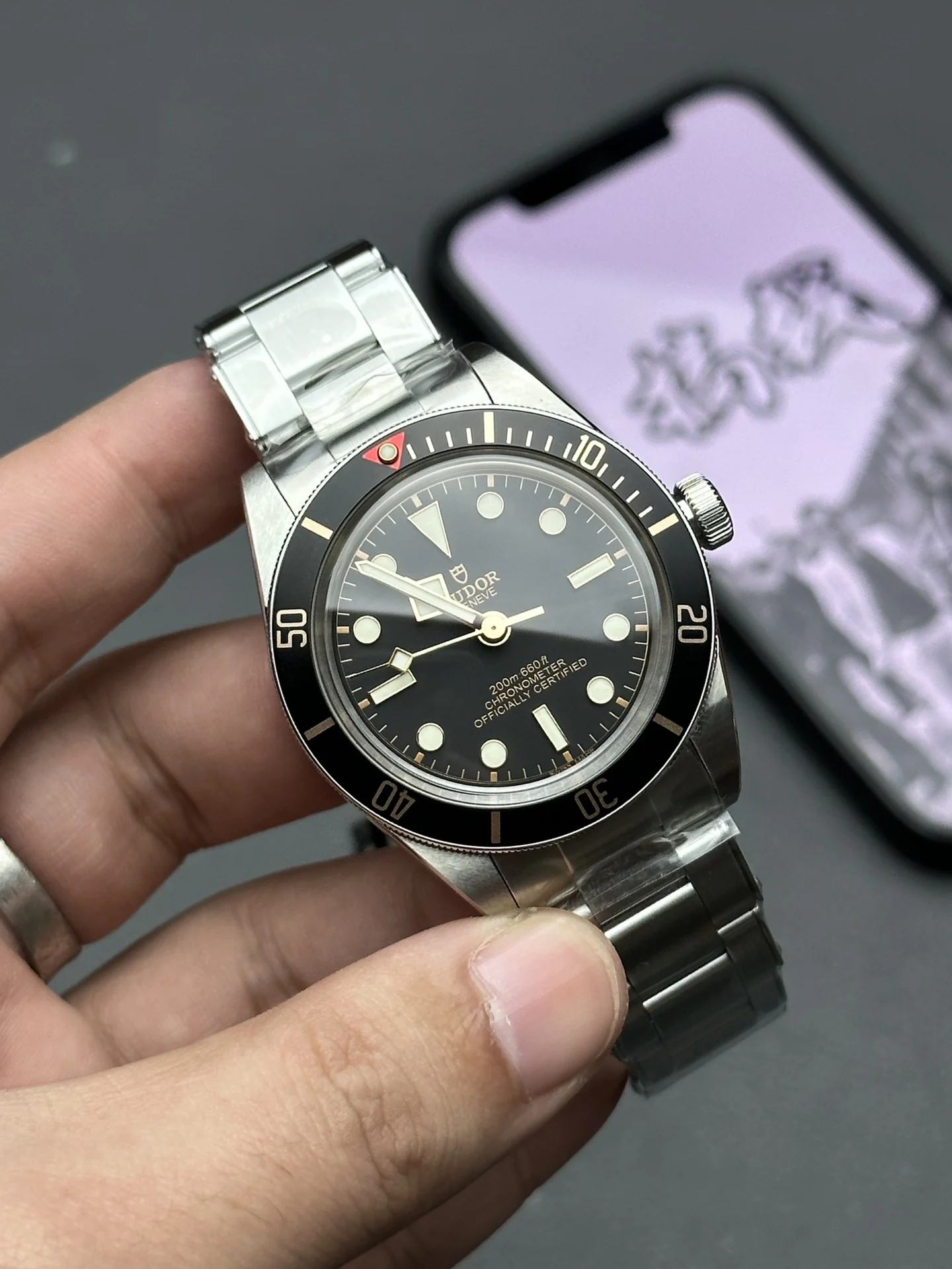 Tudor Black Dial — photographed off the sweep