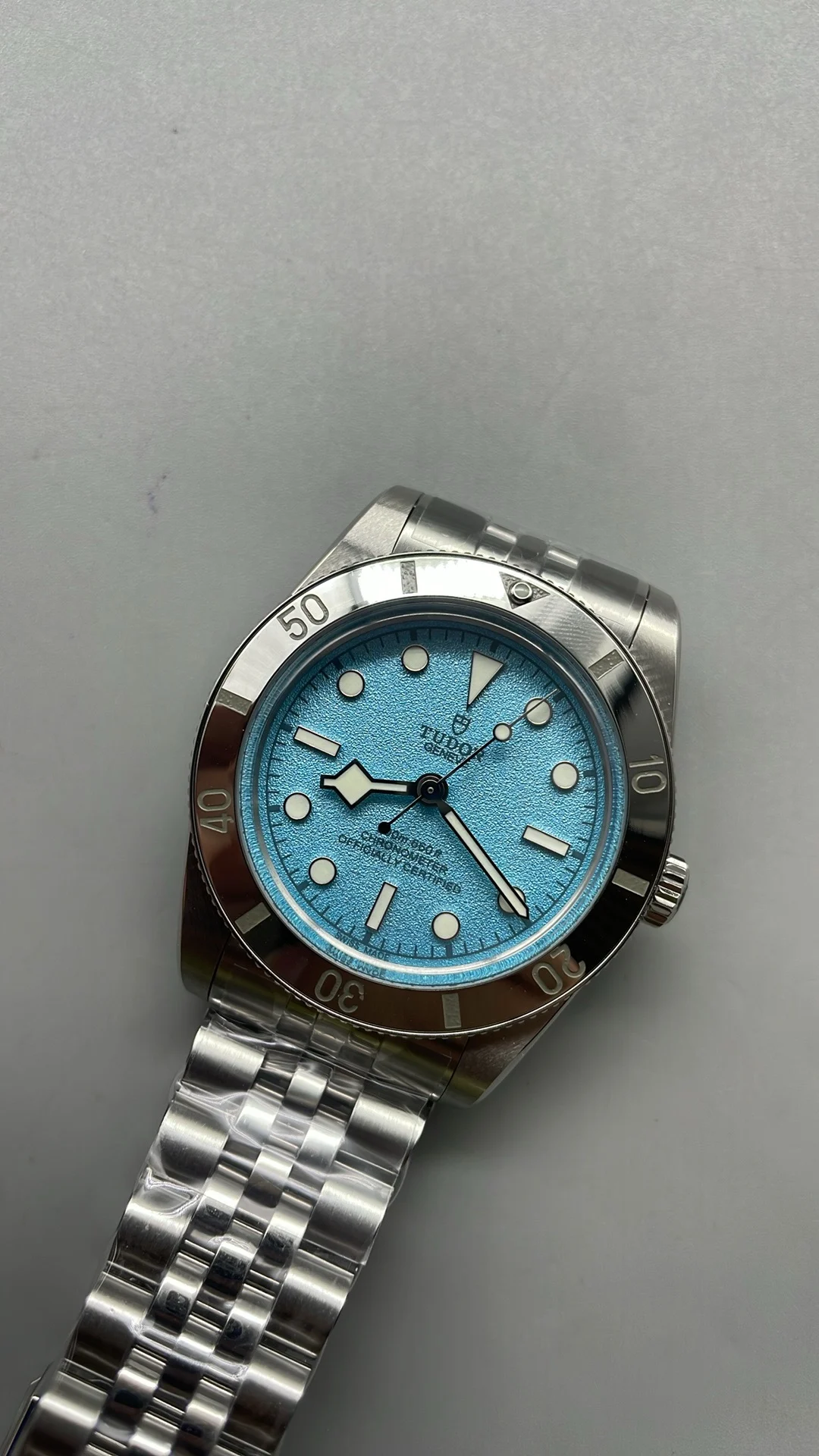 Tudor Blue Dial 37mm — photographed off the sweep