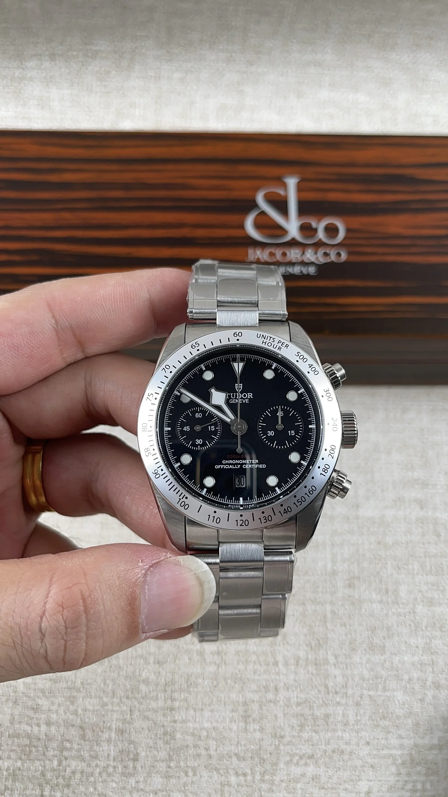 Tudor multifunction timing collection — photographed off the sweep