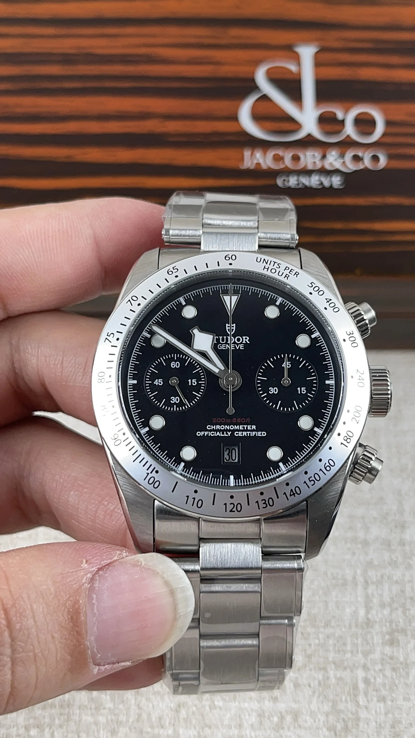 Tudor multifunction timing collection — photographed off the sweep