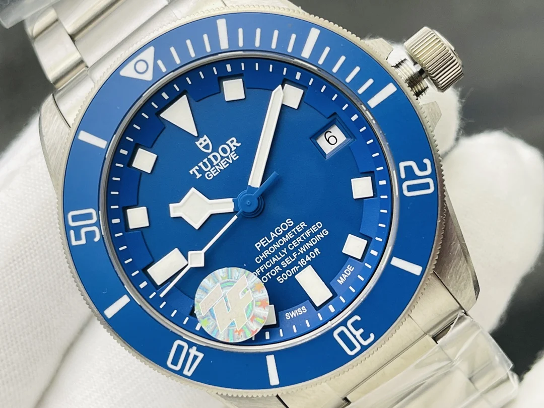 Tudor Steel Blue Dial 46mm — photographed off the sweep