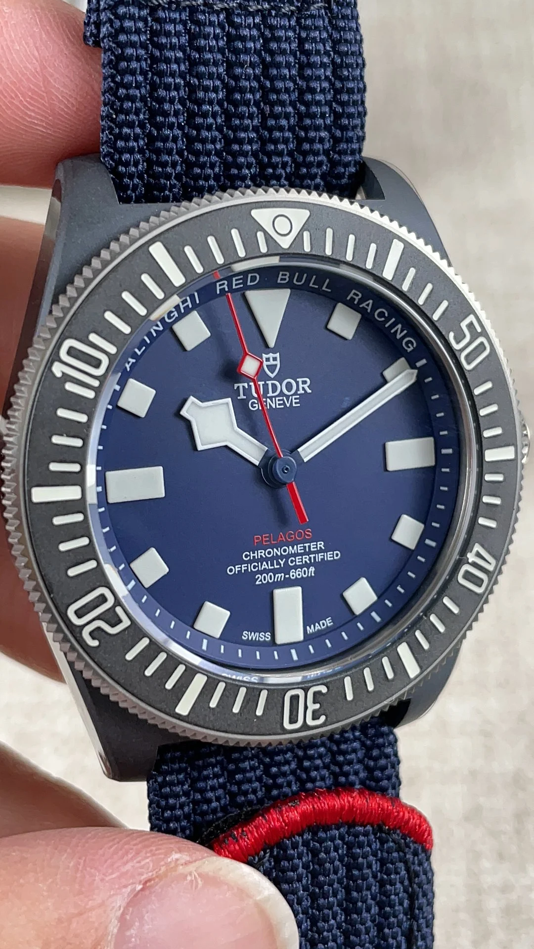 Tudor Titanium — photographed off the sweep
