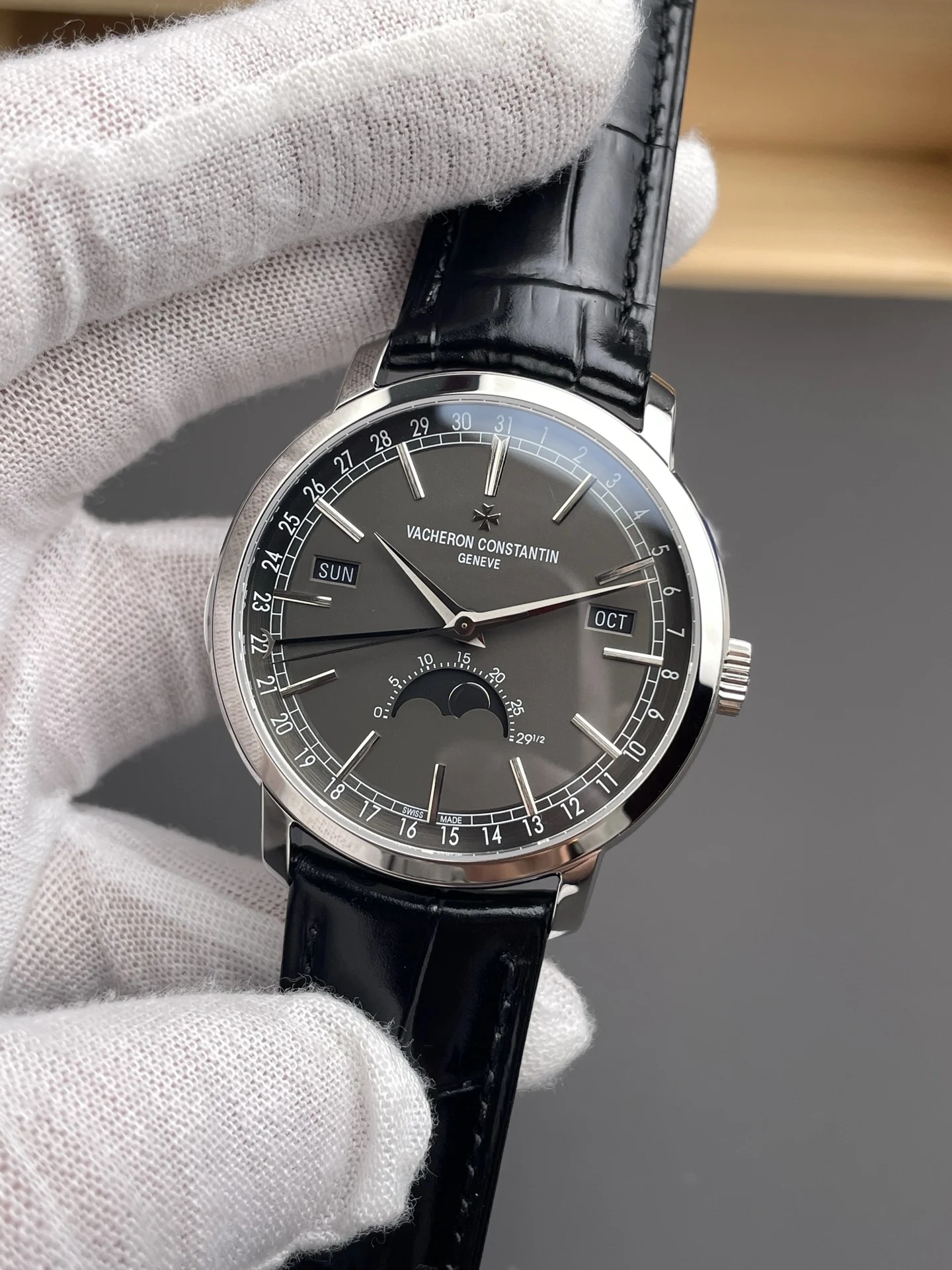 Vacheron Constantin Black Dial 41mm — photographed off the sweep