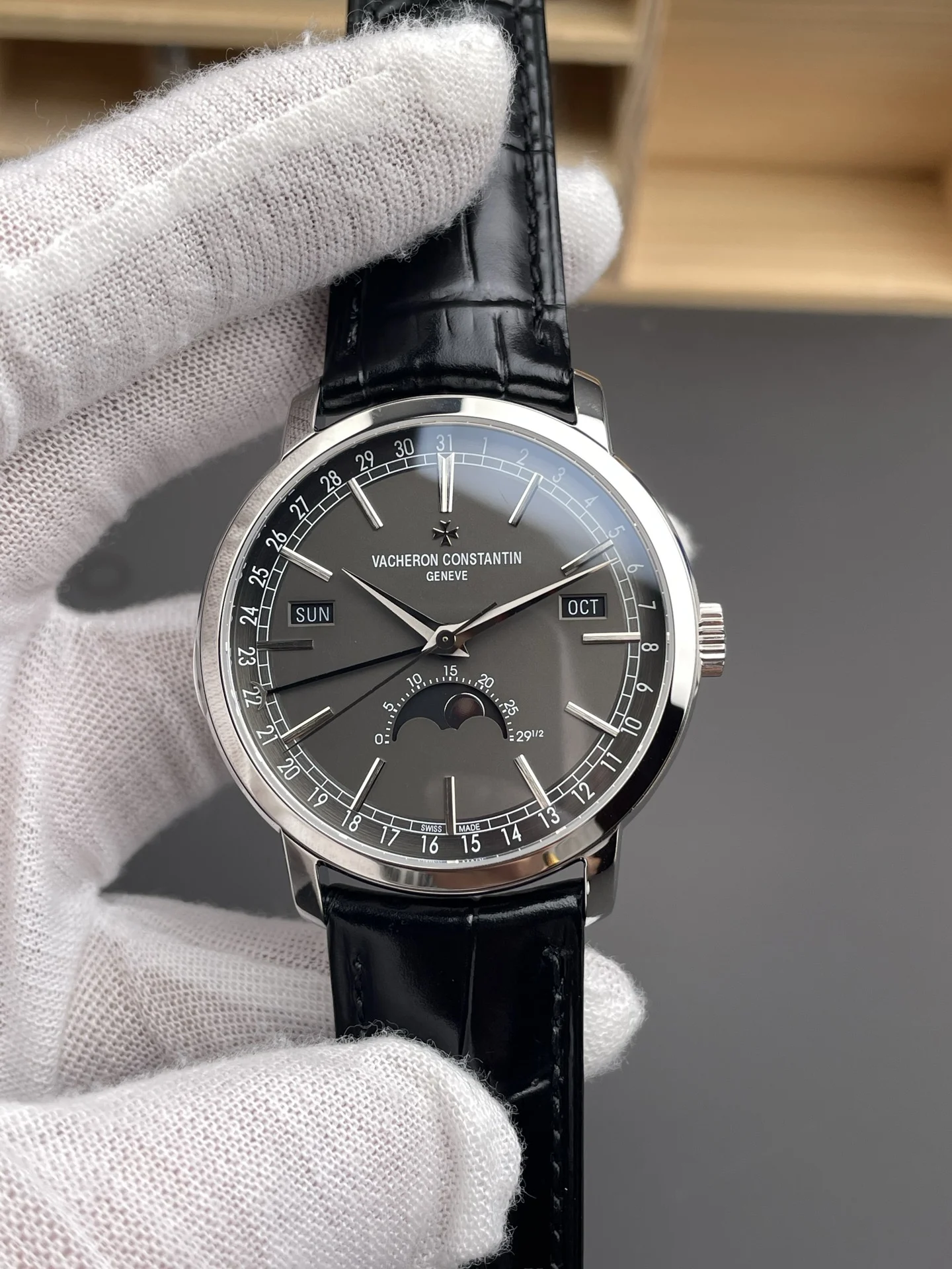 Vacheron Constantin Black Dial 41mm — photographed off the sweep