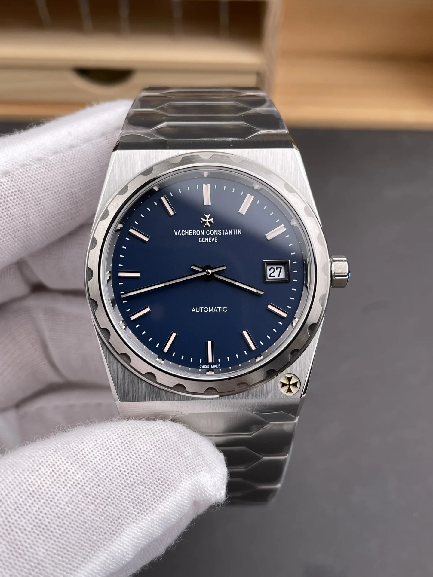 Vacheron Constantin Blue Dial 37mm — photographed off the sweep