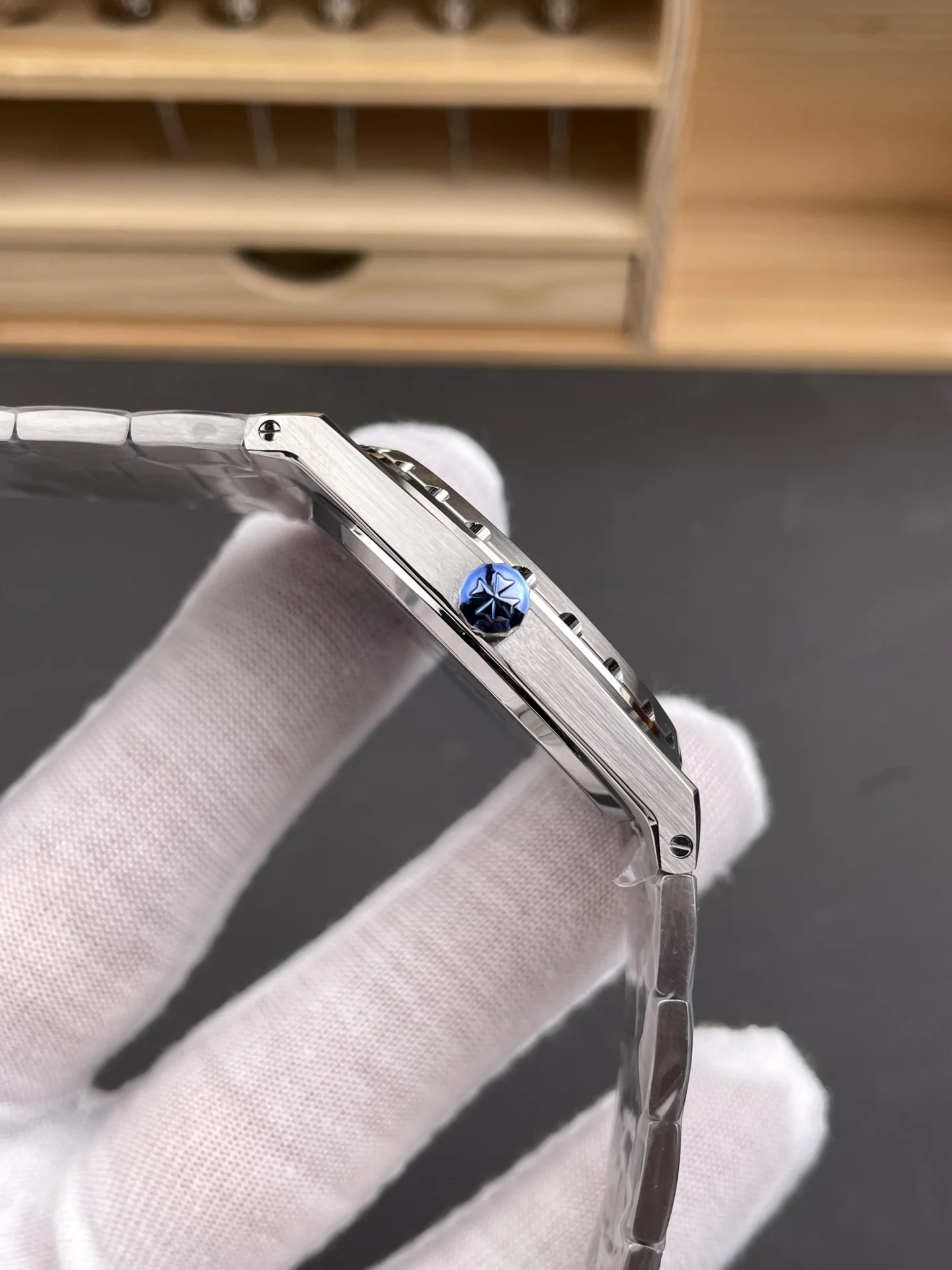 Vacheron Constantin Blue Dial 37mm — photographed off the sweep