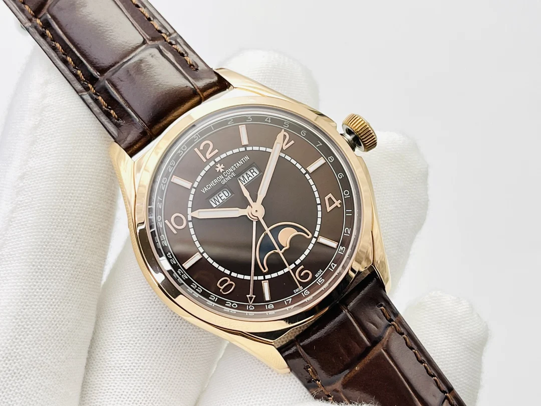 Vacheron Constantin Fiftysix Moon Phase Platinum Blue Dial 40mm — photographed off the sweep