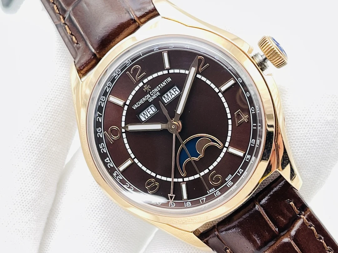 Vacheron Constantin Fiftysix Moon Phase Platinum Blue Dial 40mm — photographed off the sweep