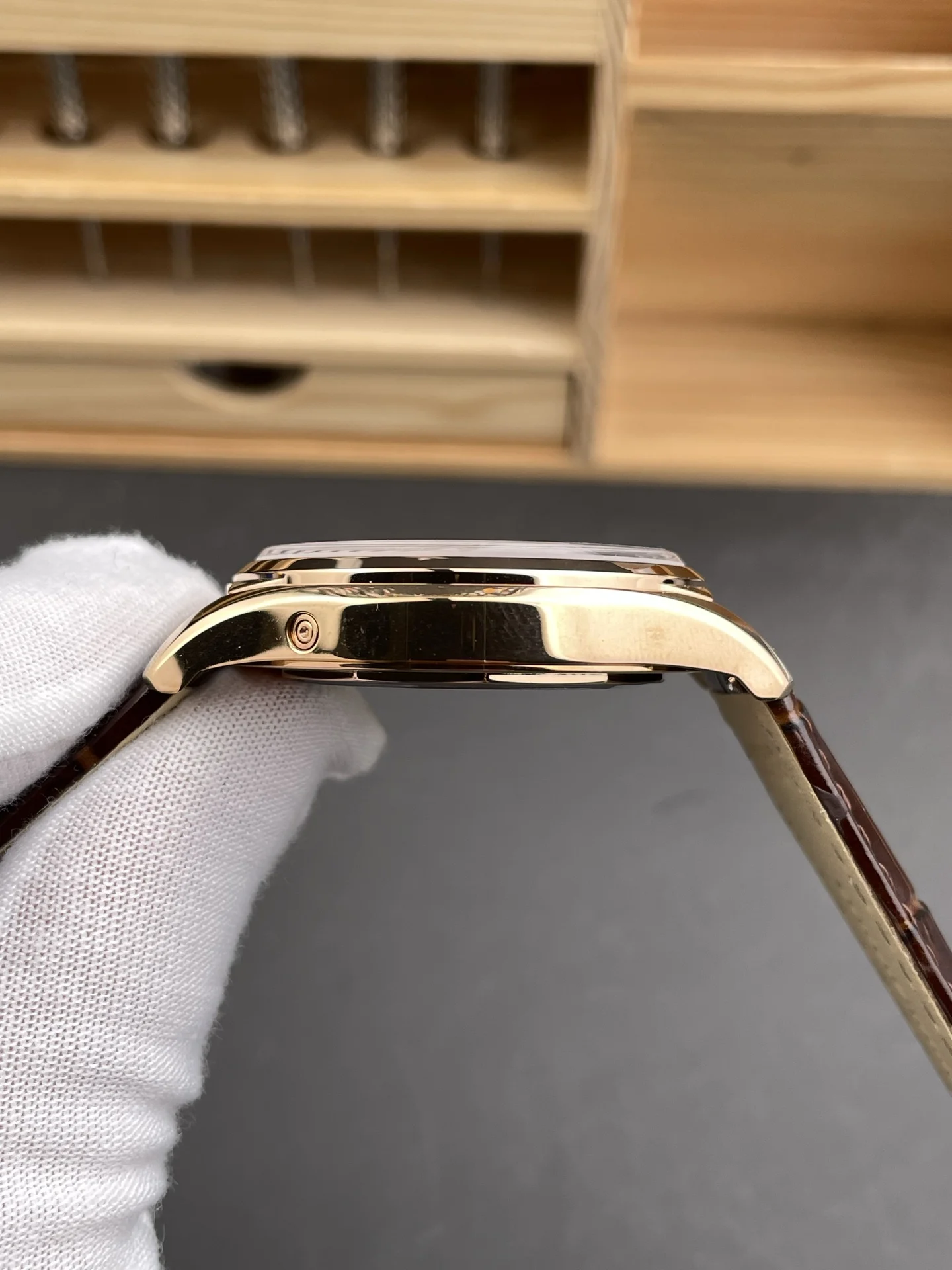 Vacheron Constantin Fiftysix Moon Phase Platinum Blue Dial 40mm — photographed off the sweep