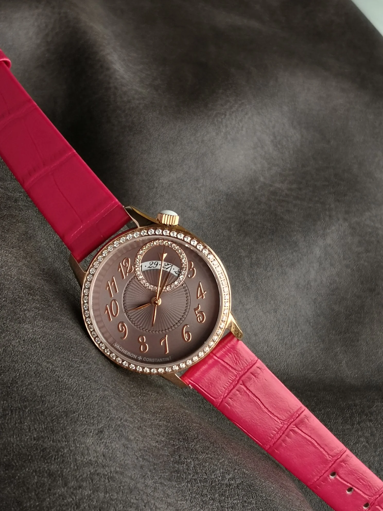 Vacheron Constantin Moon Phase White Dial — photographed off the sweep