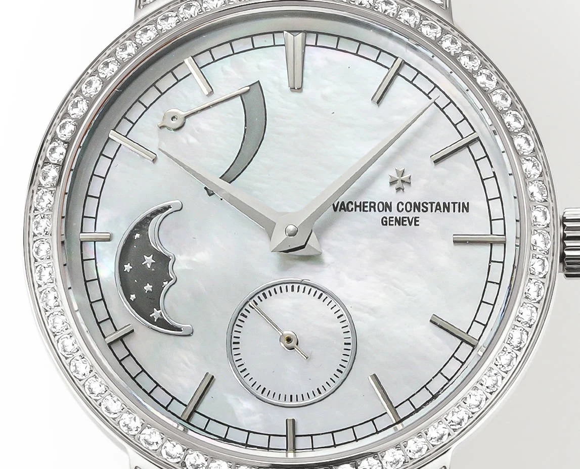 Vacheron Constantin Moon Phase White Gold — photographed off the sweep