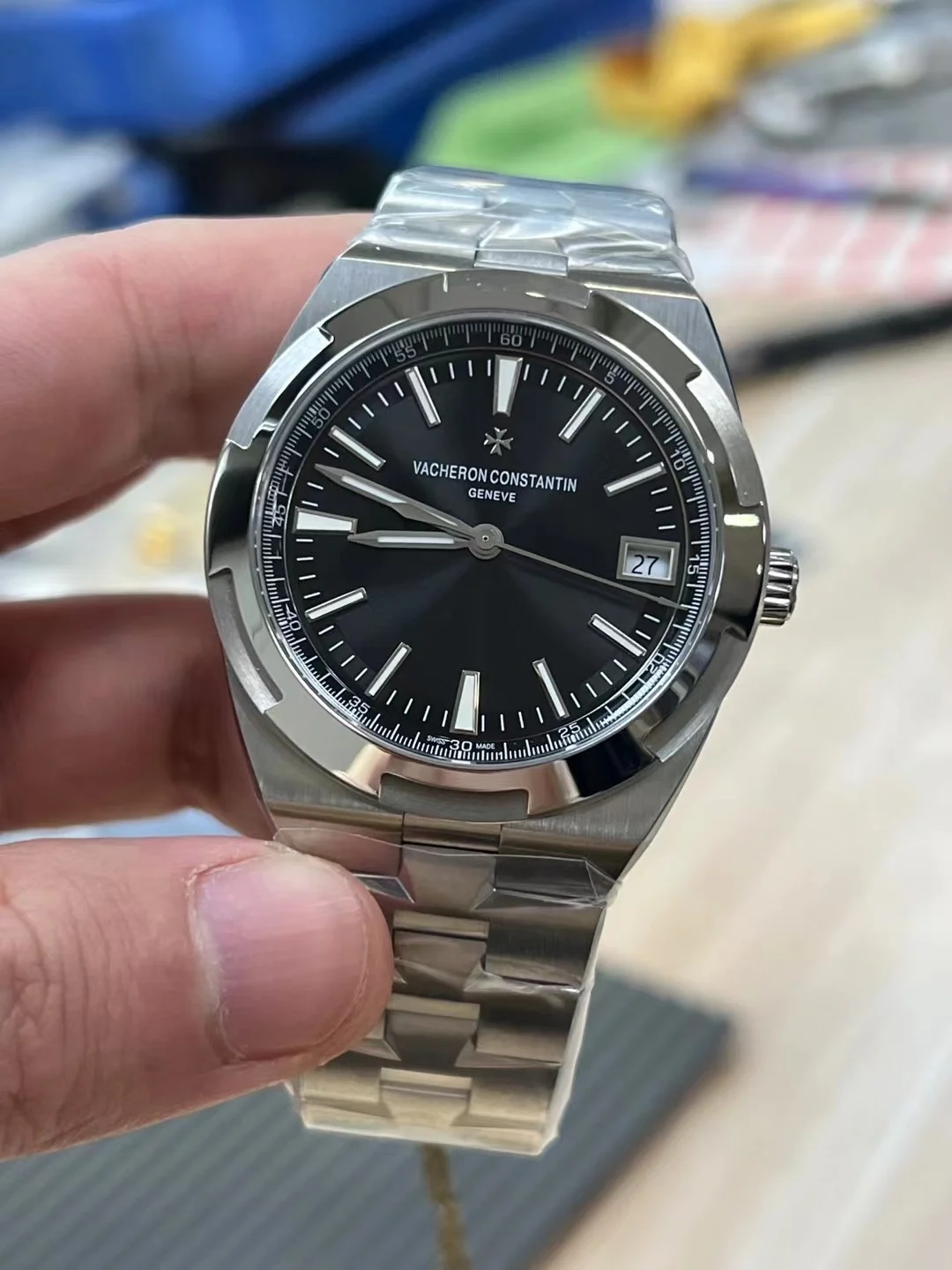 Vacheron Constantin Overseas Black Dial — photographed off the sweep