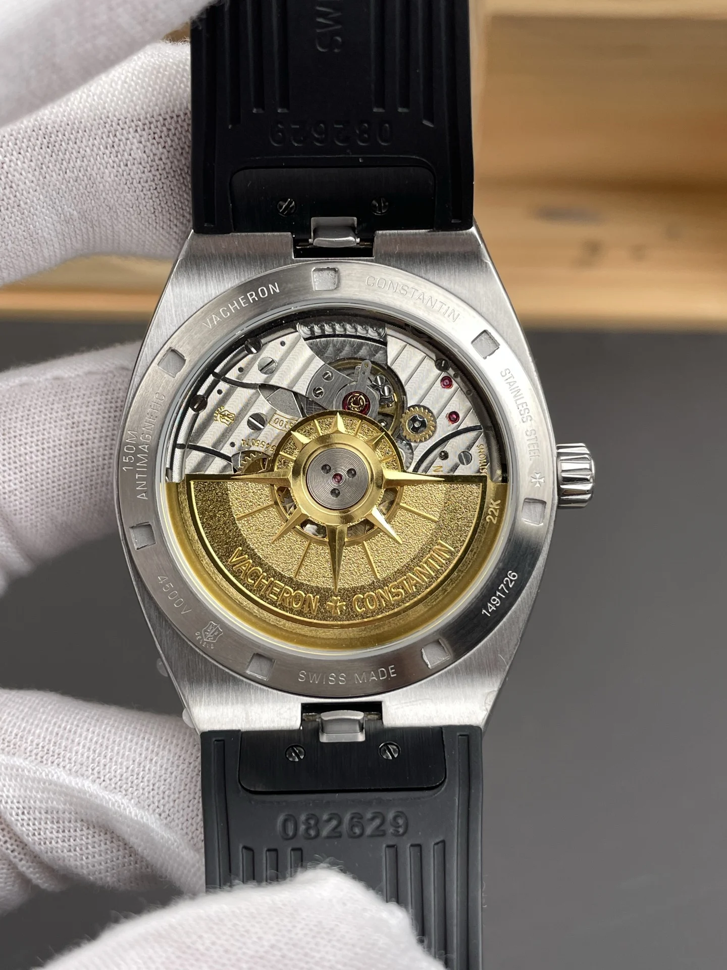 Vacheron Constantin Overseas Black Dial 41mm — photographed off the sweep