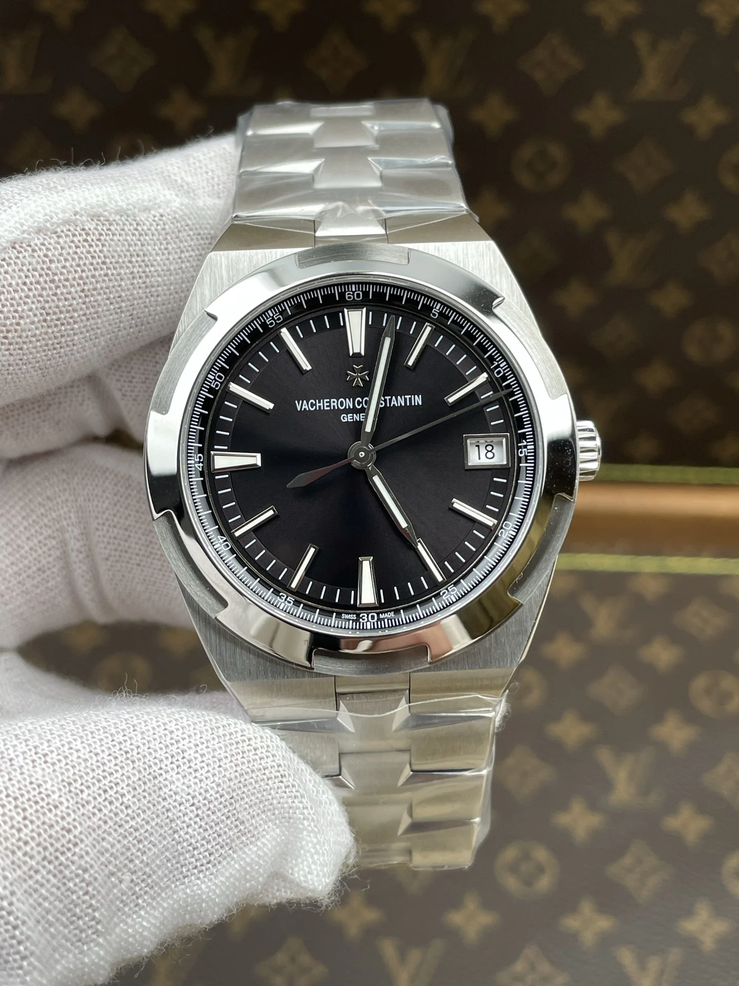 Vacheron Constantin Overseas Black Dial — photographed off the sweep