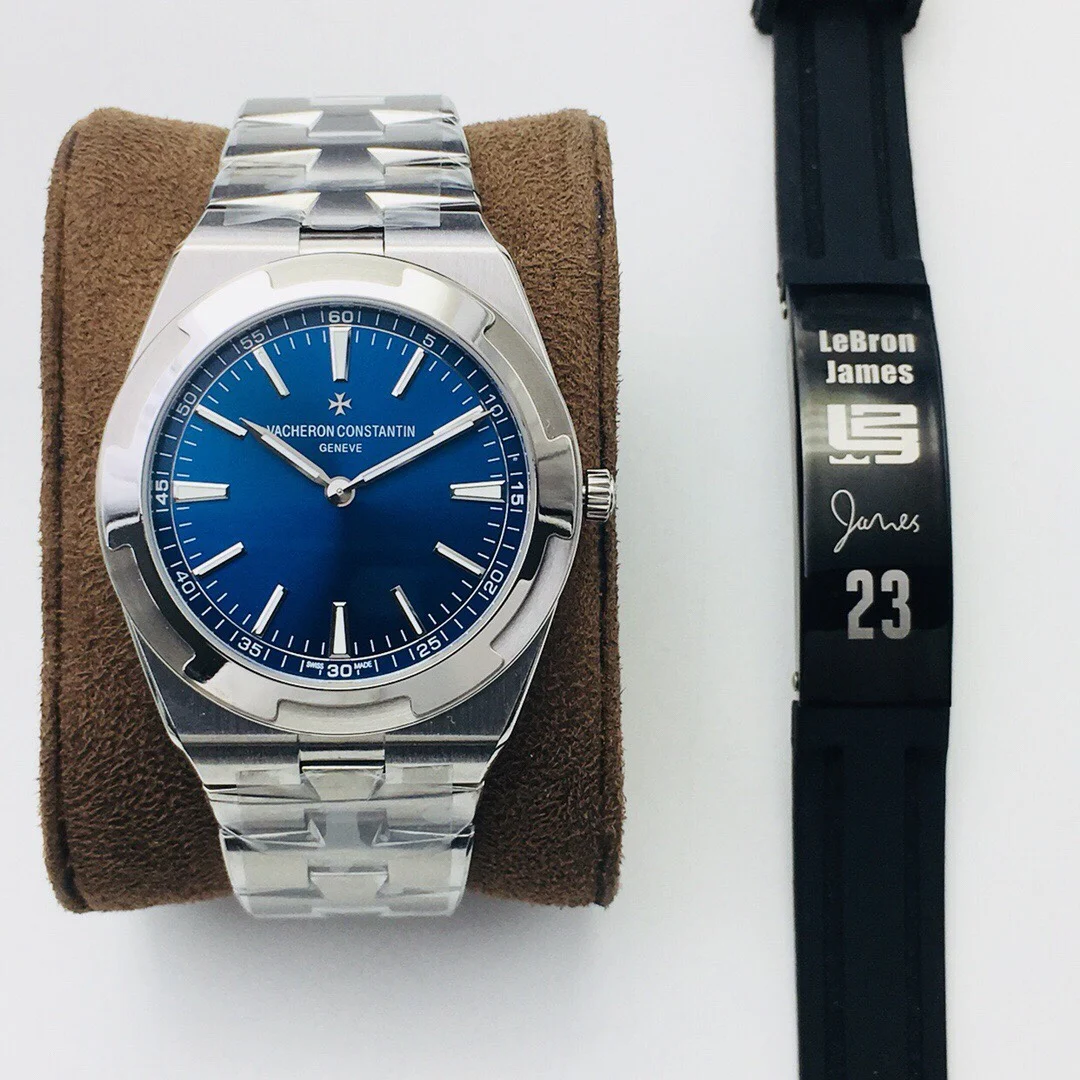 Vacheron Constantin Overseas Blue Dial 40mm — photographed off the sweep