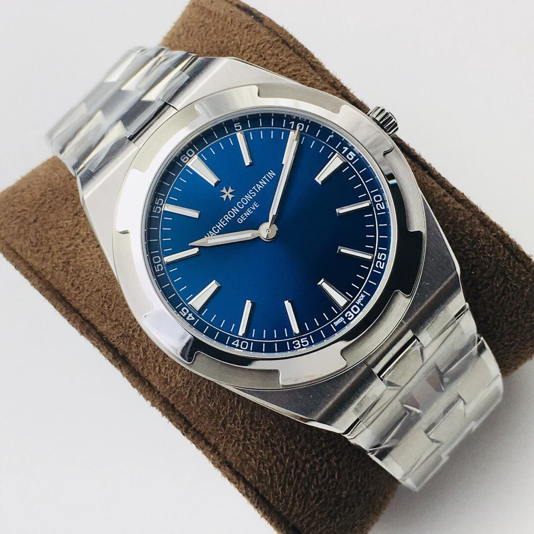 Vacheron Constantin Overseas Blue Dial 40mm — photographed off the sweep