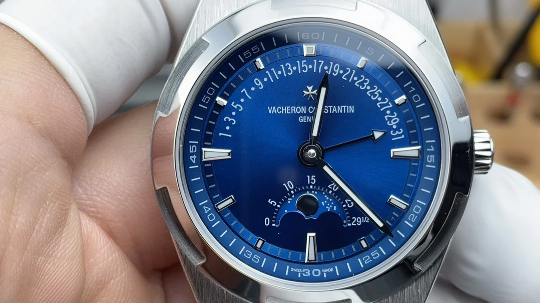 Vacheron Constantin Overseas Blue Dial — photographed off the sweep