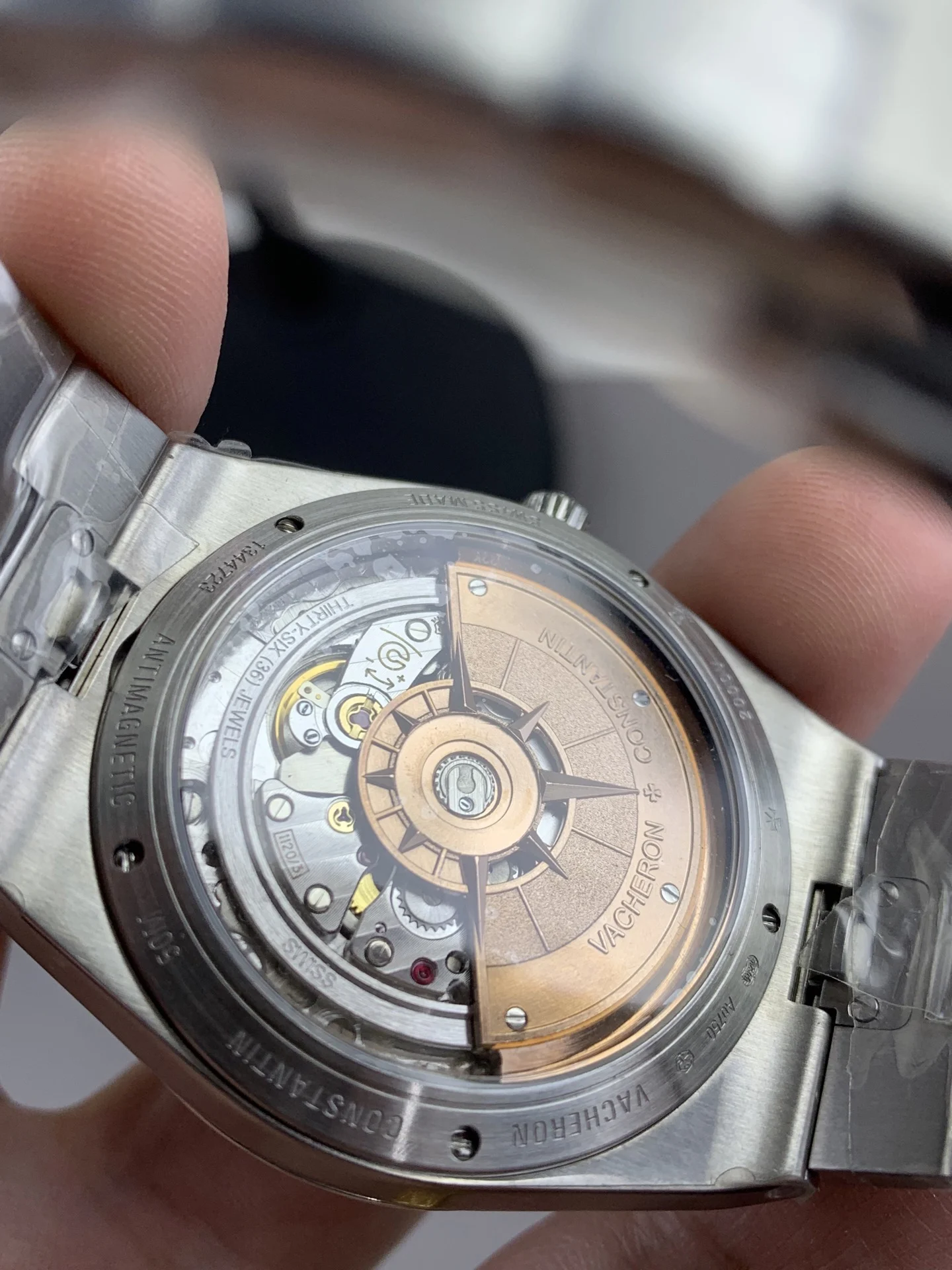 Vacheron Constantin Overseas Grey Dial — photographed off the sweep
