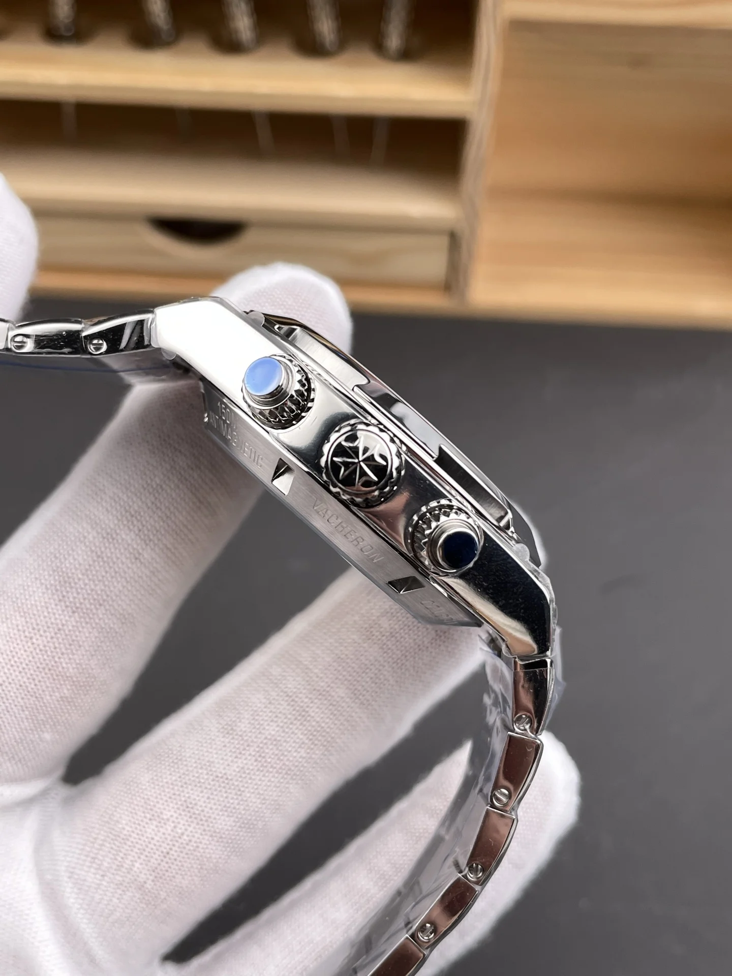 Vacheron Constantin Overseas Panda — photographed off the sweep