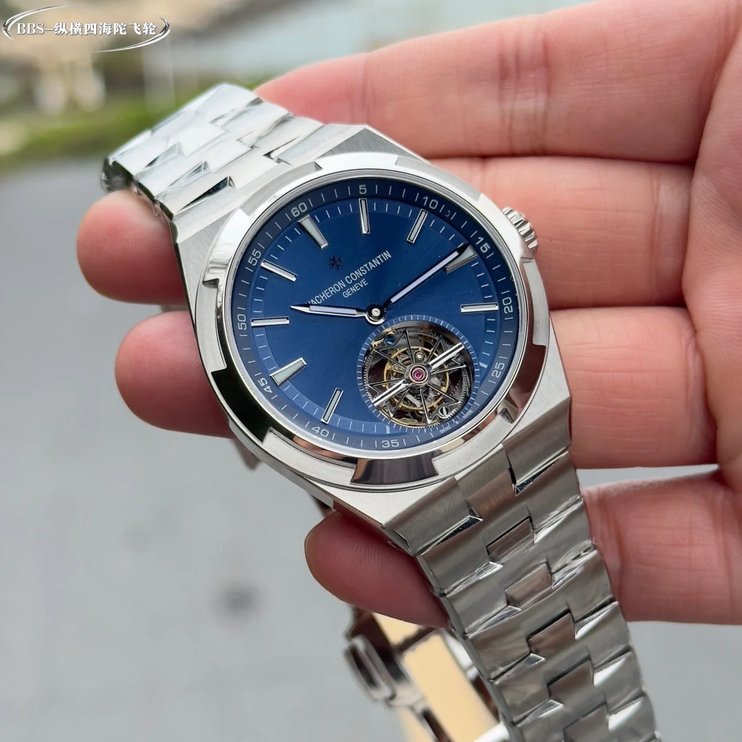 Vacheron Constantin Overseas Tourbillon Steel — photographed off the sweep