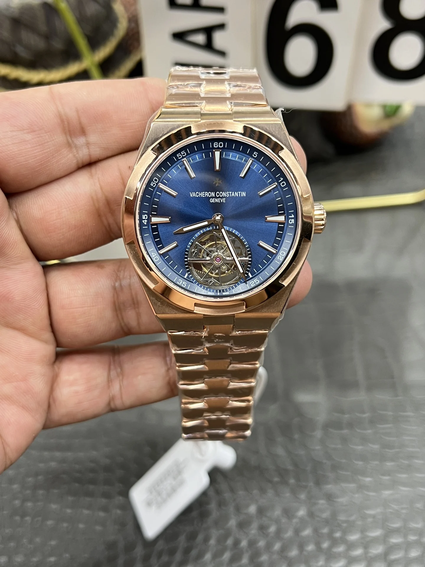 Vacheron Constantin Overseas Tourbillon — photographed off the sweep