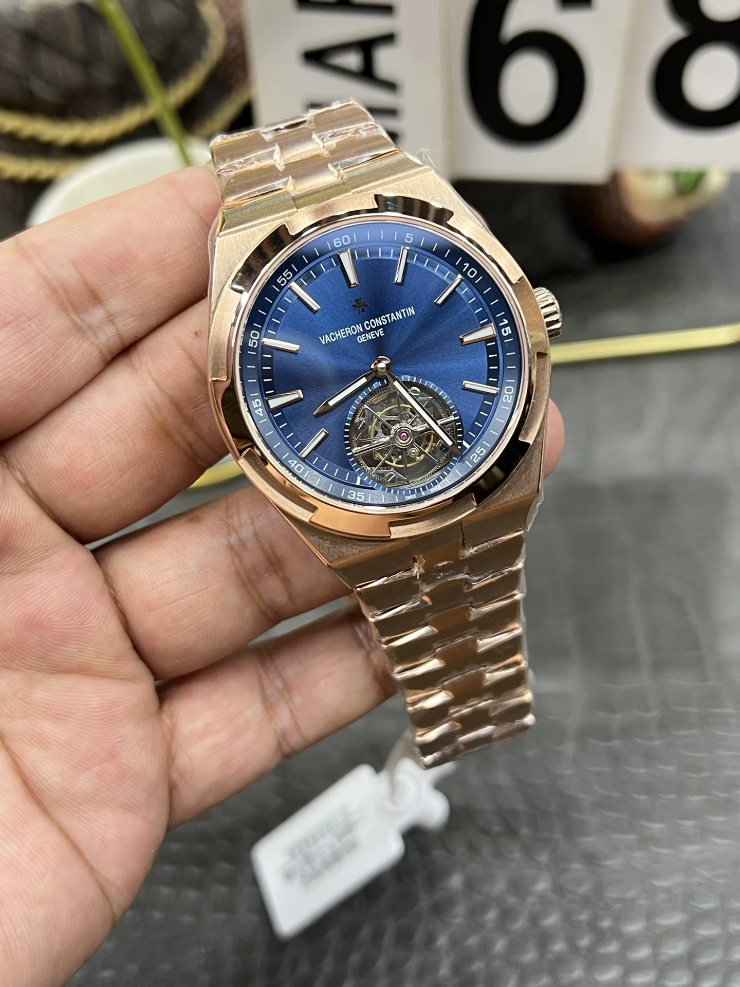 Vacheron Constantin Overseas Tourbillon — photographed off the sweep