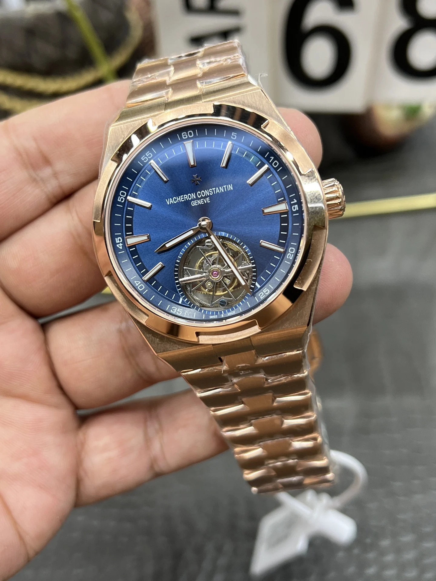 Vacheron Constantin Overseas Tourbillon — photographed off the sweep
